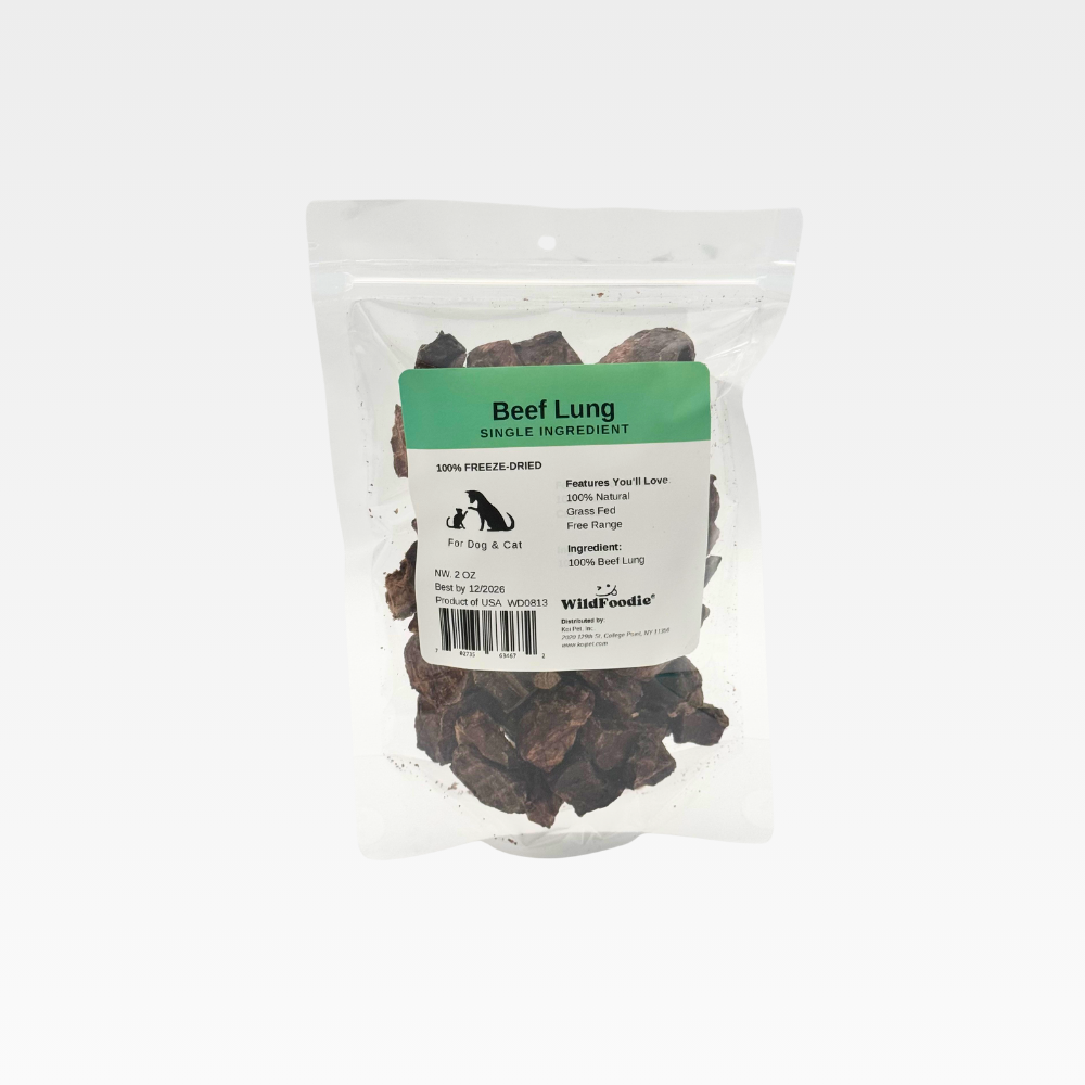 WildFoodie Freeze-Dried Beef Lung 2oz in resealable bag